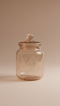 Hand-blown glass storage jar with lid