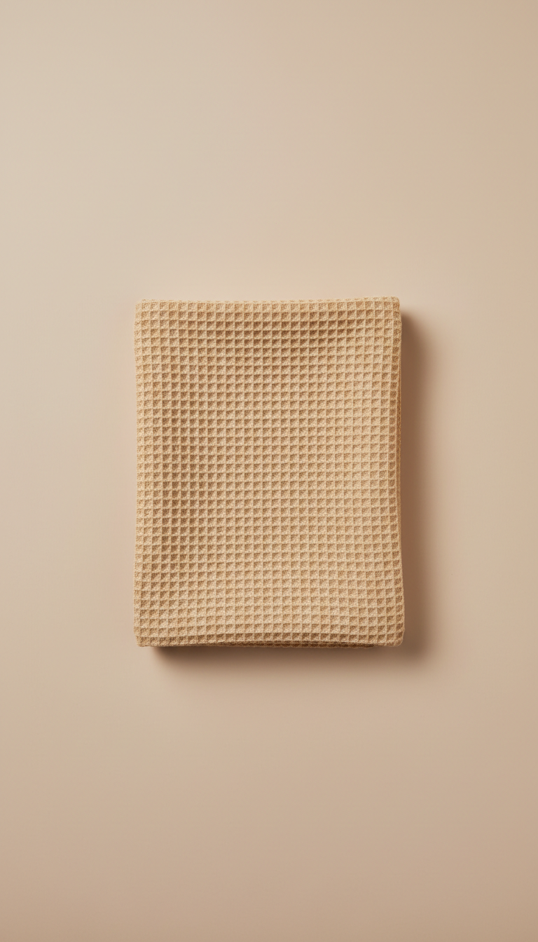 Organic cotton waffle bath towel